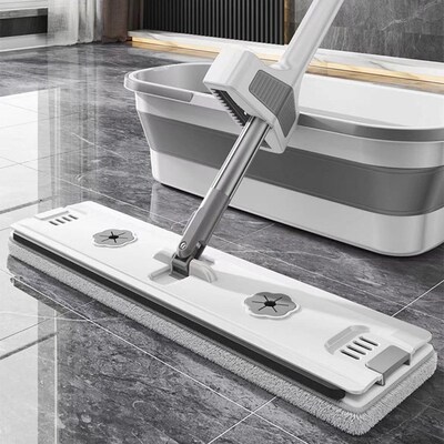 Mop Floor Cleaning System Flat Mop Mop Pads Wet Dust Mopping