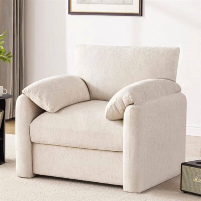 Large Chenille Armchair, 38.6 Wide for Modern Living and Bed