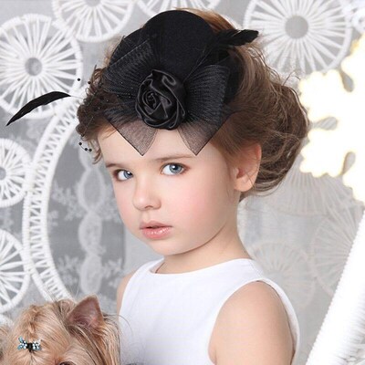 Womens bridal headdress childrens small bowler hair clip a