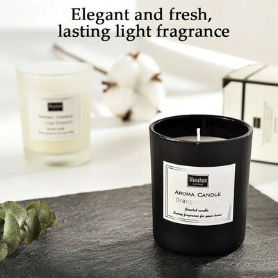 Scented Candle Glass Jar Smokeless Natural Soy Wax Fragrance