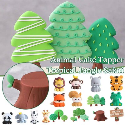 Forest Animal Cake Topper Tropical Jungle Safari Lion Elepha
