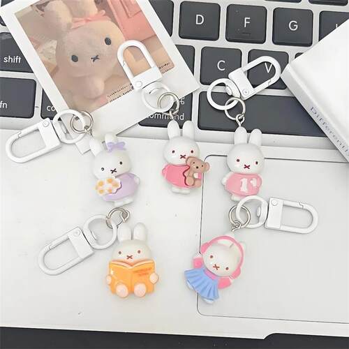 Kawaii Miffy Rabbit Keychain Cute Outfit Miffy Rabbit