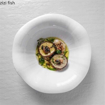 White Ceramic Bowl Fruit Dish Salad Bowls Dessert Bowl Soup