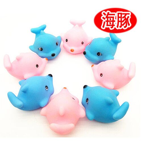 5PCS Lovely Rubber Animals With Sound Toys for Baby Shower B