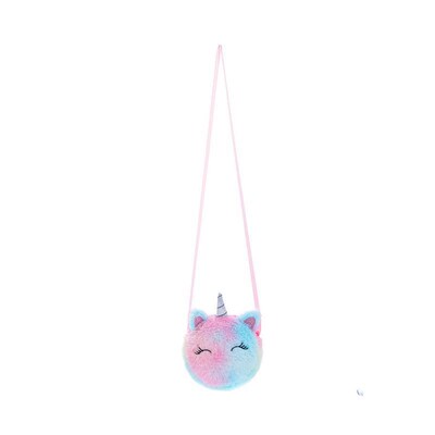Cute Unicorn Children Shoulder Bag Kids Plush Toys Gradient