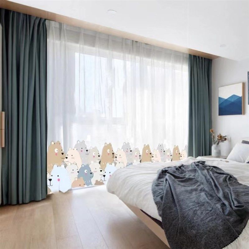 卡通数码印花儿童房窗帘窗纱男孩女孩房卧室飘窗落地窗半透雪纺纱,居家布艺,定制窗帘,淘宝优惠券,粉丝福利购,淘宝优惠卷