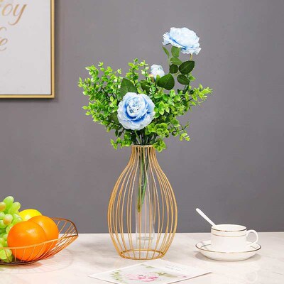 Nordic Style Wrought Iron Geometric Glass Test Tube Hydropon