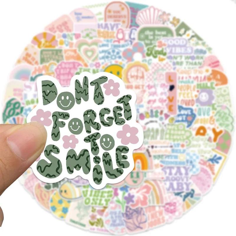 10/50/100pcs pink Inspirational Words Stickers Graffiti VSCO