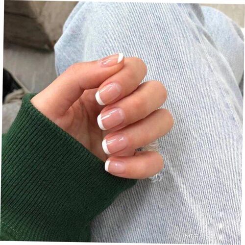 24pcs French Nails For Women Simple Fake Nails穿戴甲