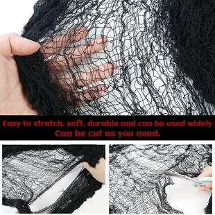 5/1PCS Halloween Black Gauze Horror Haunted Houses Decor Bla