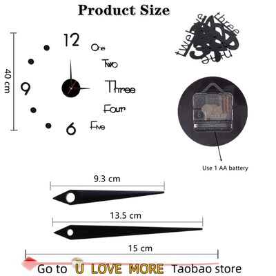 3D Wall Clock Luminous Frameless Wall Clocks DIY Digital Clo