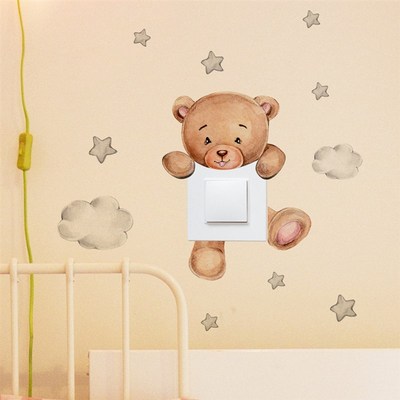 Cartoon Bear Star Switch Sticker For Kid Baby Room Bedroom D