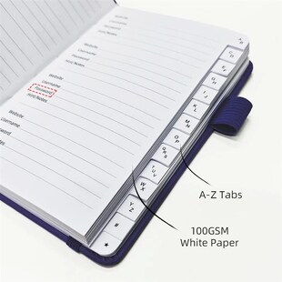 Book with Alphabetical Hardcover Keeper Tabs Password