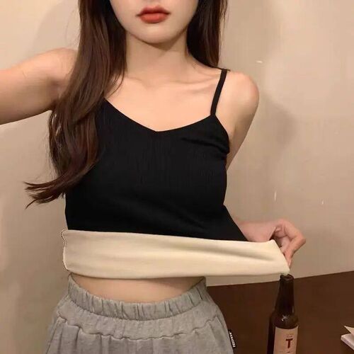 Winter Velvet Thickened Undershirt Women Solid Color Slim Co