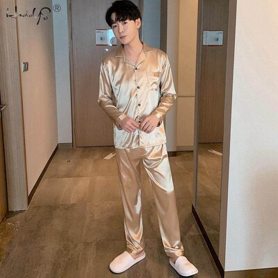 Men Loungewear Pyjamas Set for Men Nightwear Long Sleeve Sle