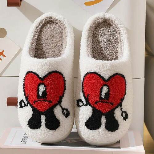 Comwarm Winter Fulffy Fur Slippers For Women Plush Fleece Fl