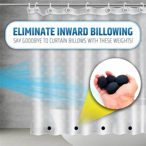 1/2pair Magnetic Shower Curtain Weights, White Round 360 S