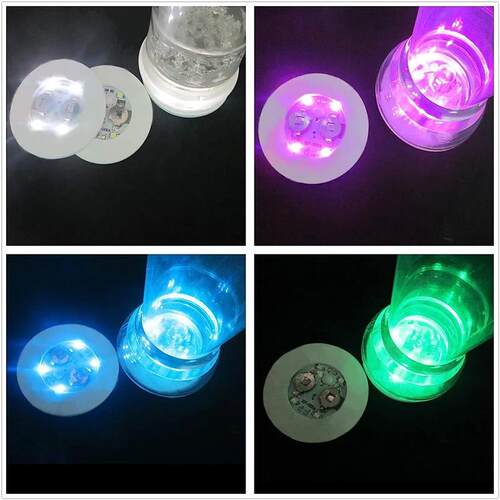 100Pcs LED Tableware Mat Cup  Luminous Sticker Colorful Flas