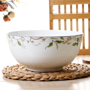 家用唐山骨瓷8英寸澳碗汤碗大碗 泡面碗陶瓷米饭碗骨瓷碗餐具 韩式