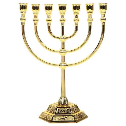 Classic Je Menorah 7 Branch Candle Holder Israel Jerusalem T