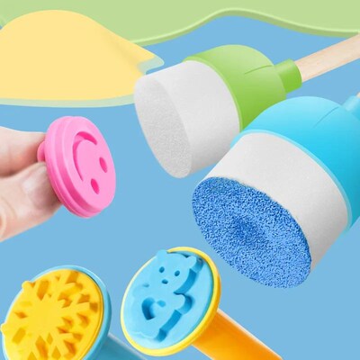 Kids Drawing Toys Kits DIY Sponge Painting Brush Sponge Stam