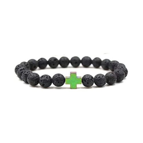 8mm Natural Stone Volcanic Rock Tigers Eye White Pine Black