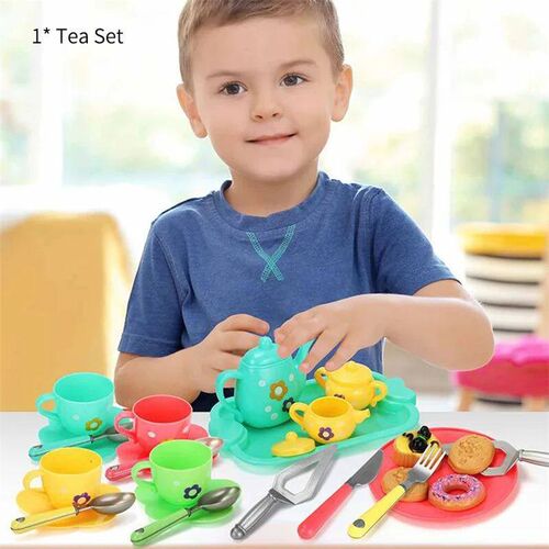 Children Afternoon Tea Set Toys for Girls Boys Colorful Simu