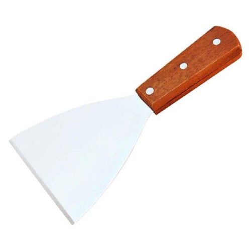 Wooden Handle Stainless Steel Oblique Spatula Steak Burger
