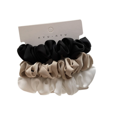 New Elegant Silky Satin Small Intestine Hair Ring Simple Fre
