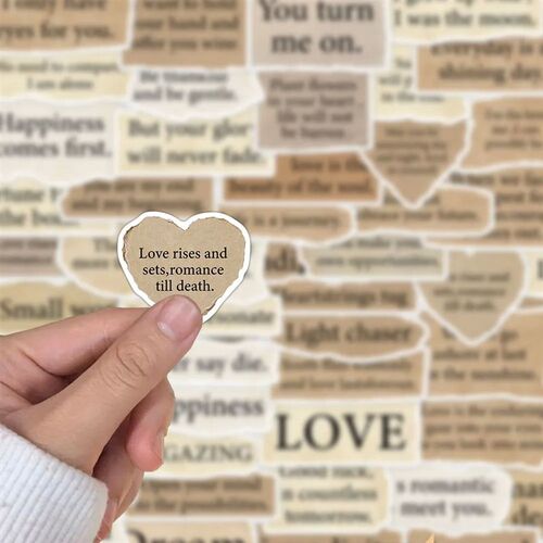 50PCS Tear Up English Stickers Art Exquisite Handbooks Mater