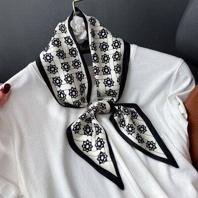 Fashion Print Hair Ribbon Scarf Women Neck Tie Bag Scarfs Sa