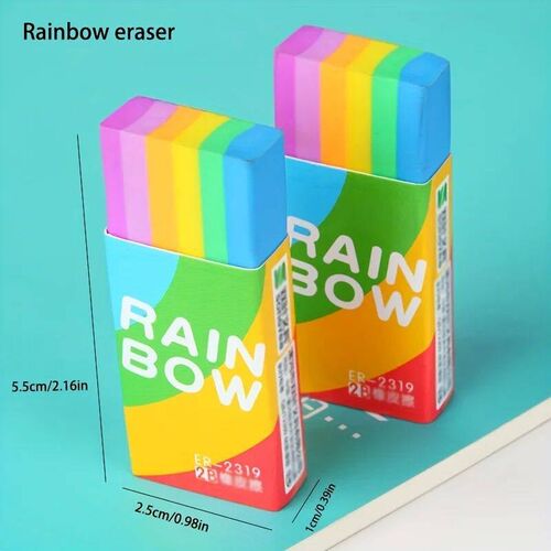 1 Pcs Rainbow Eraser Pencil Eraser Stationery Soft 2B Eraser
