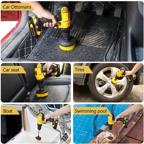 3PCS Electric Drill Cleaning Brushes for Carpet Glass Car Ti