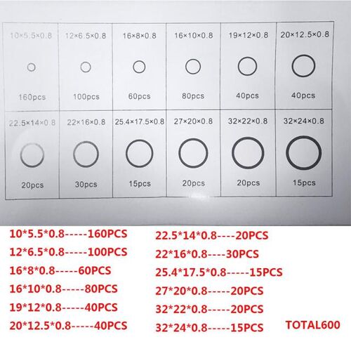 600pcs/set 10x5 10x6 10x7 12x8 Steel Flat Pad Insulation Was