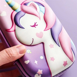 3D EVA unicorn cute pencil case cartoon stationery box girls