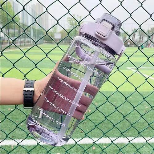 2 Liter Water Bottle with Straw Female Jug Girls Portable Tr