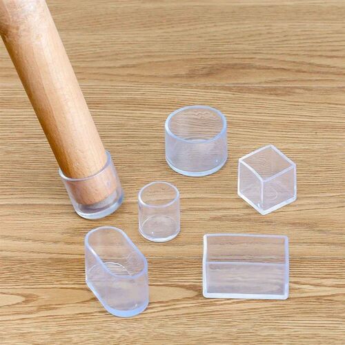 4-12Pcs Chair Leg Caps Protector Rubber Round Square Floor T