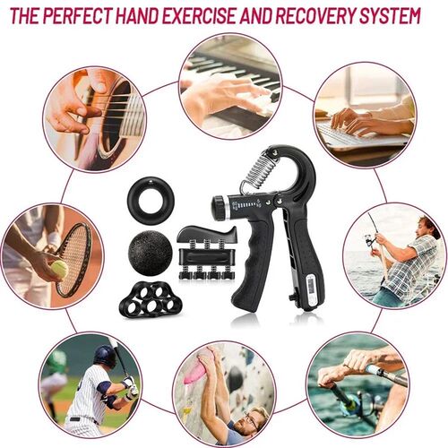 5-60Kg Adjustable Grip Strength Trainer with Finger Exercise