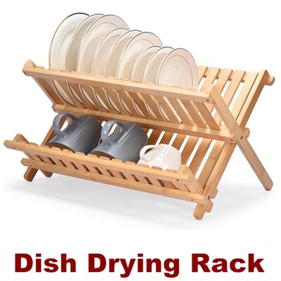 Foldable Dish Drying Rack Plate Holder Collapsible Drainer