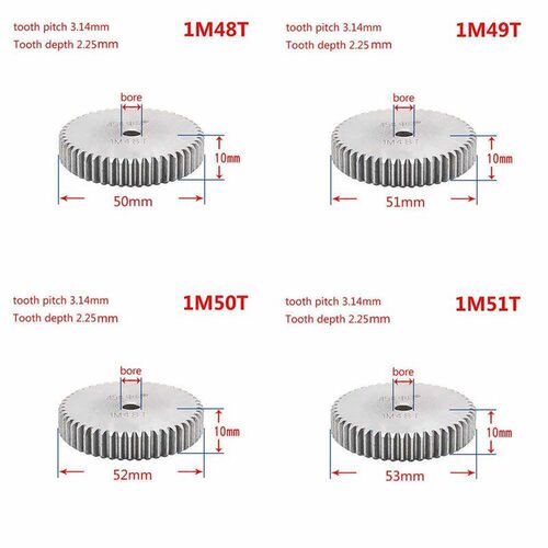 1Pcs 1Modulus 44-59 Teeth Spur Gear Metal Gear 45  Steel Thi