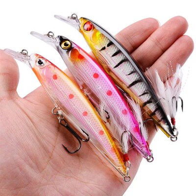 1PCS Laser Minnow Fishing Lure 11CM 13G pesca hooks fish wob