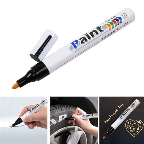 1pcs White Waterproof Cars Wheel Tire Oily Mark Pen Auto Rub