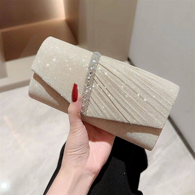 Womens Evening Clutch Bag Luxury Shiny Rhinestone Envelope