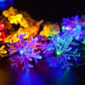 LED 4.9m Lights New Fairy String Solar 2023 Snowflake