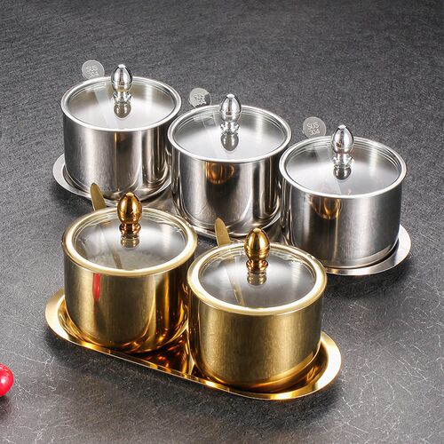 304 Stainless Steel Seasoning Jar Salt Jar Household Kitchen