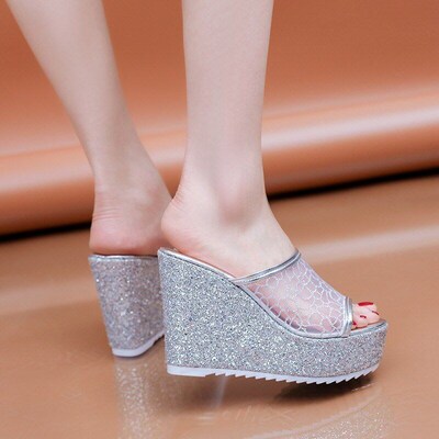Summer Fashion Waterproof Platform Wedge Heel Slippers Thick