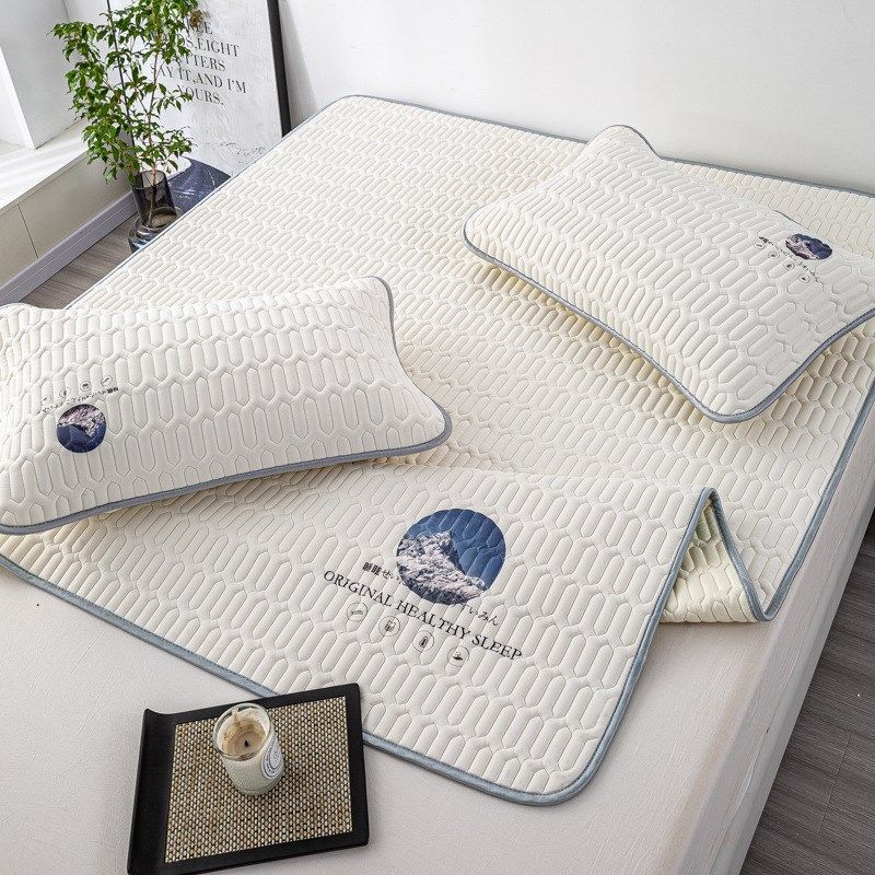 类乳胶凉席三件1CM加厚空调软席垫子纯色凉感丝床席床笠三件,床上用品,乳胶席,淘宝优惠券,粉丝福利购,淘宝优惠卷