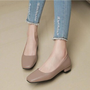 Low Women Work Office Heels Casual Shoes Flat Spring 2024