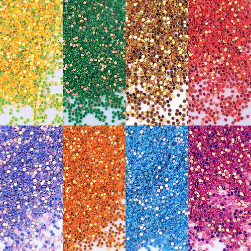 10g 1mm Round Sequins PVC Loose Sequins Crafts Confetti Pail