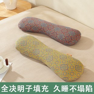 全决明子颈椎枕头硬枕睡眠睡觉单人小圆枕苦荞麦壳护颈圆柱形枕